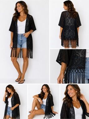 Windsor Black Lace Fringe Cover-Up